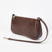 Load image into Gallery viewer, Eva Shoulder Bag - Brown Croc