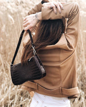 Load image into Gallery viewer, Eva Shoulder Bag - Black Croc