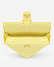 Load image into Gallery viewer, Triangle Mini Box - Light Yellow Croc
